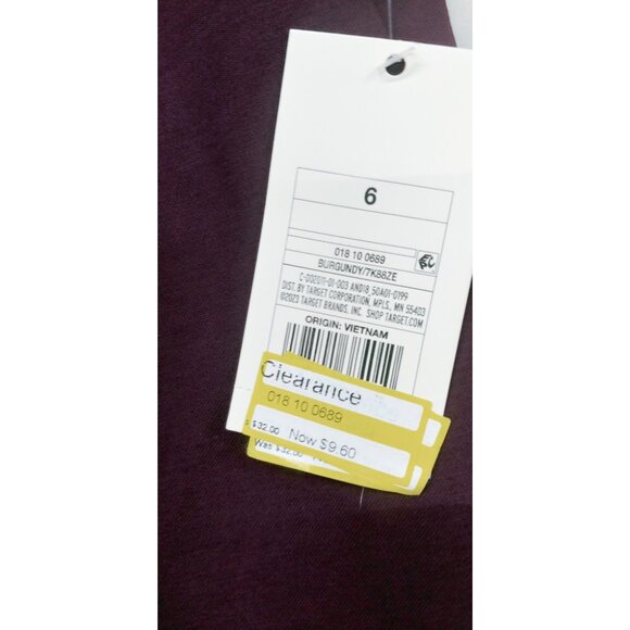 NWT A New Day Women's 6 Burgundy High-Rise Pleat Front Straight Trousers Pants - Picture 8 of 11